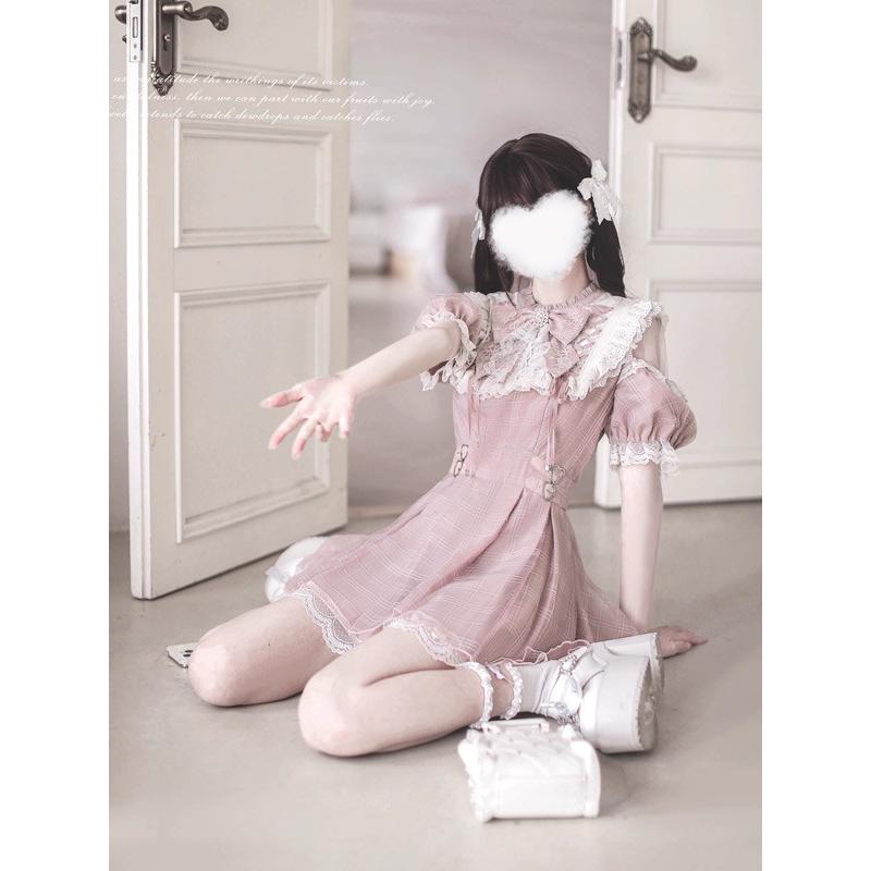 量産型 ワンピース チェック柄 地雷系 ロリータ 夏 セットアップ 半袖