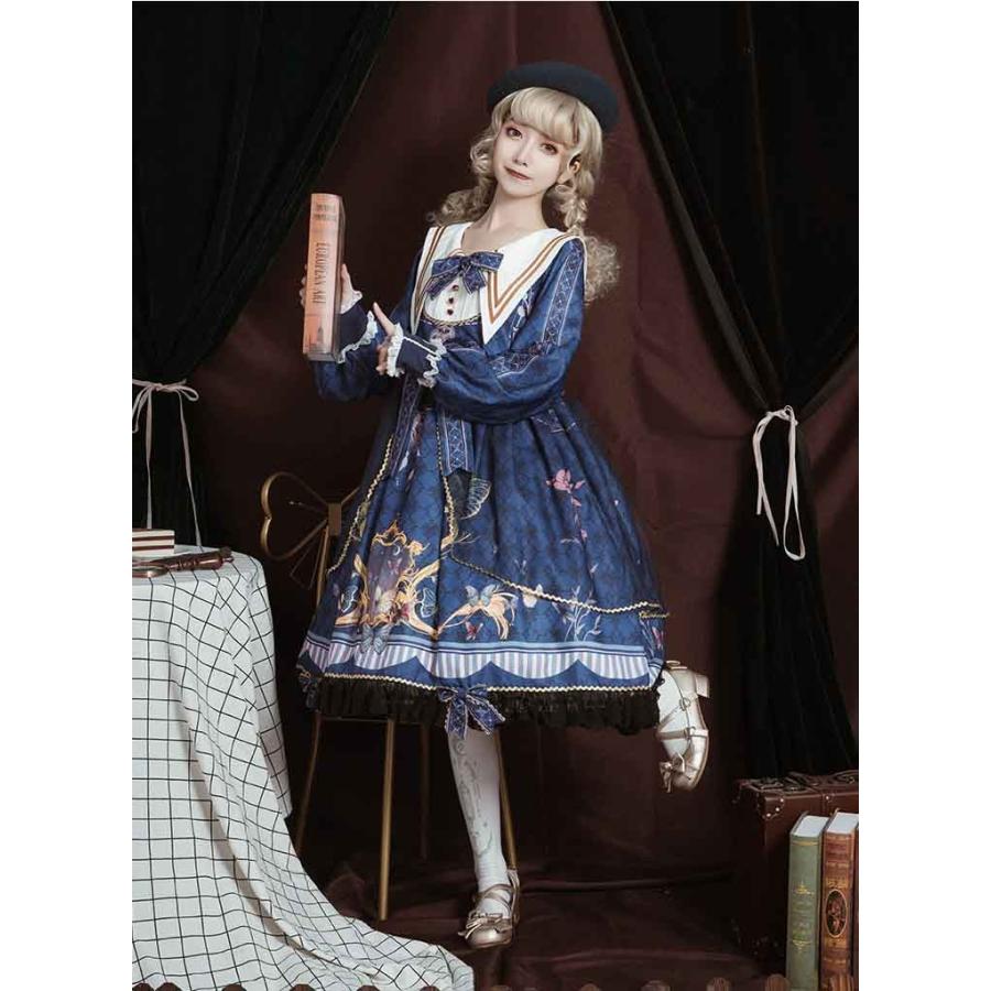 ロリータ ワンピース ゴスロリ Aライン 宮廷ドレス リボン Lolita