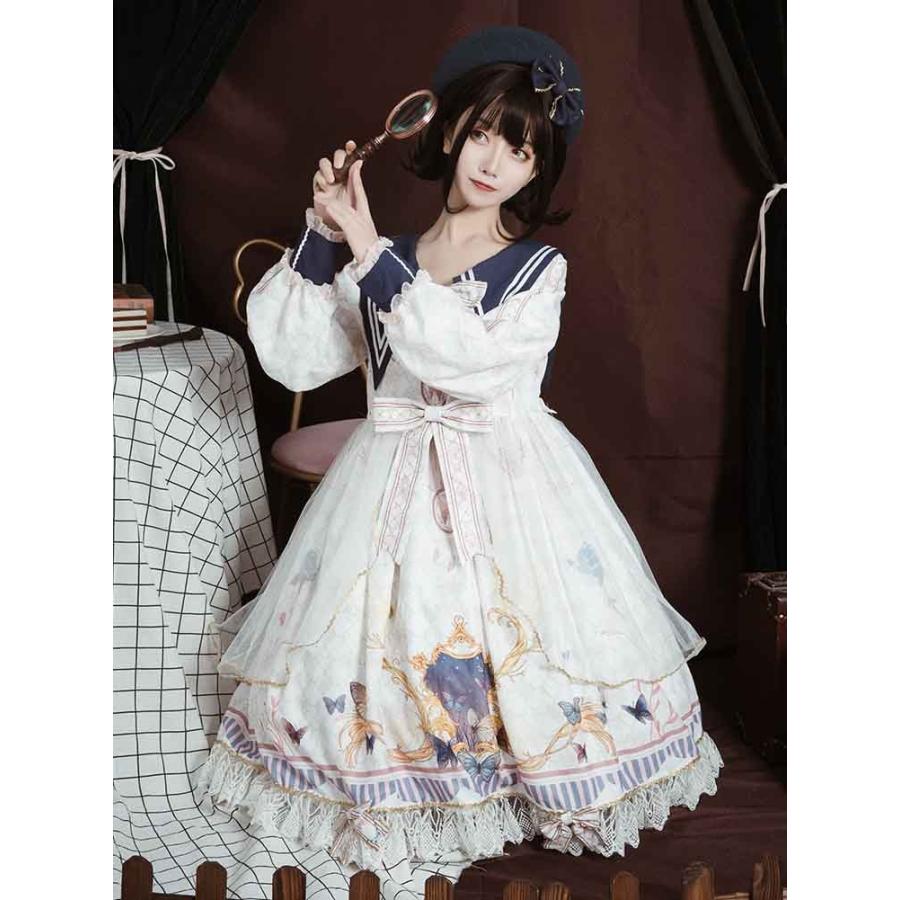 ロリータ ワンピース ゴスロリ Aライン 宮廷ドレス リボン Lolita