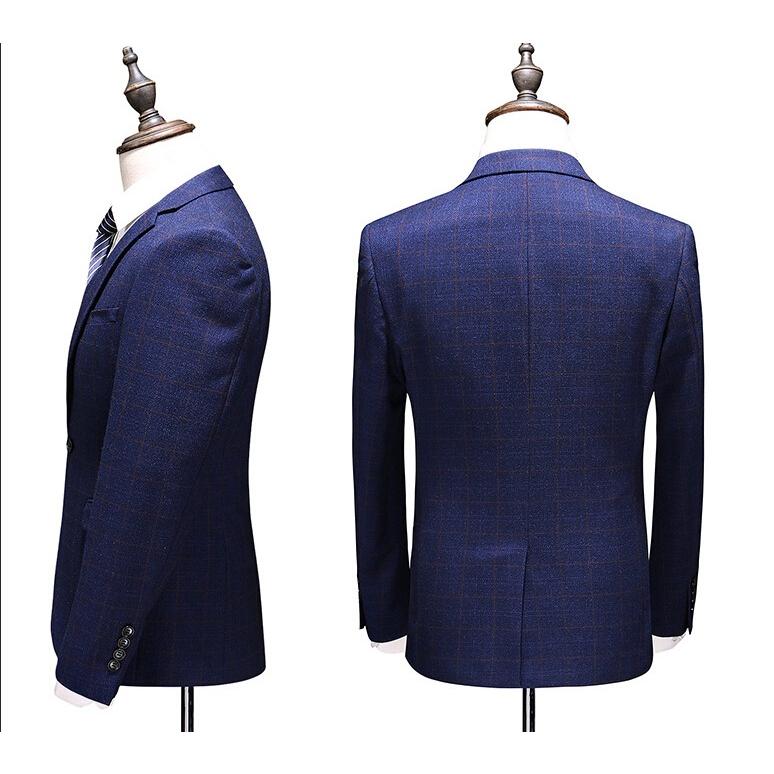 スリムスーツ チック柄 ビジネススーツ シングル メンズスーツ 紳士服 suit メンズ大きいサイズおしゃれスーツ 春 夏 細身 結婚式 オシャレ_5
