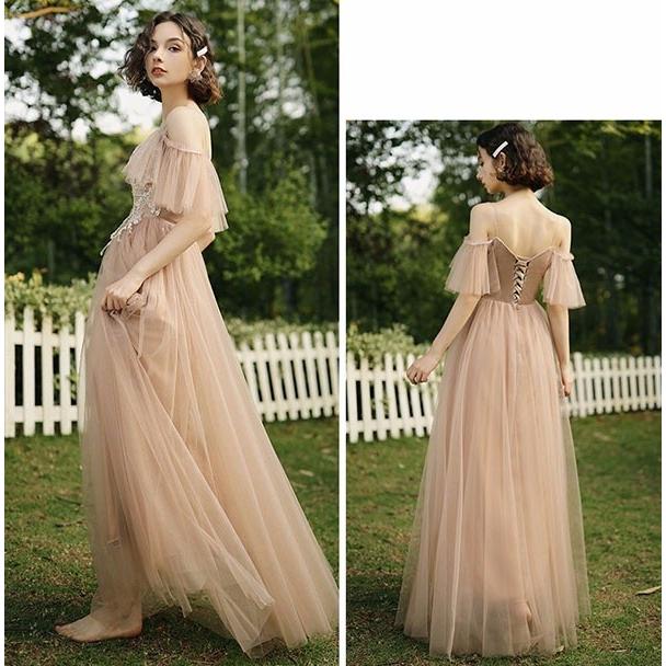 ブライズメイド ドレス ロング丈 二次会 大きいサイズ 結婚式 体型