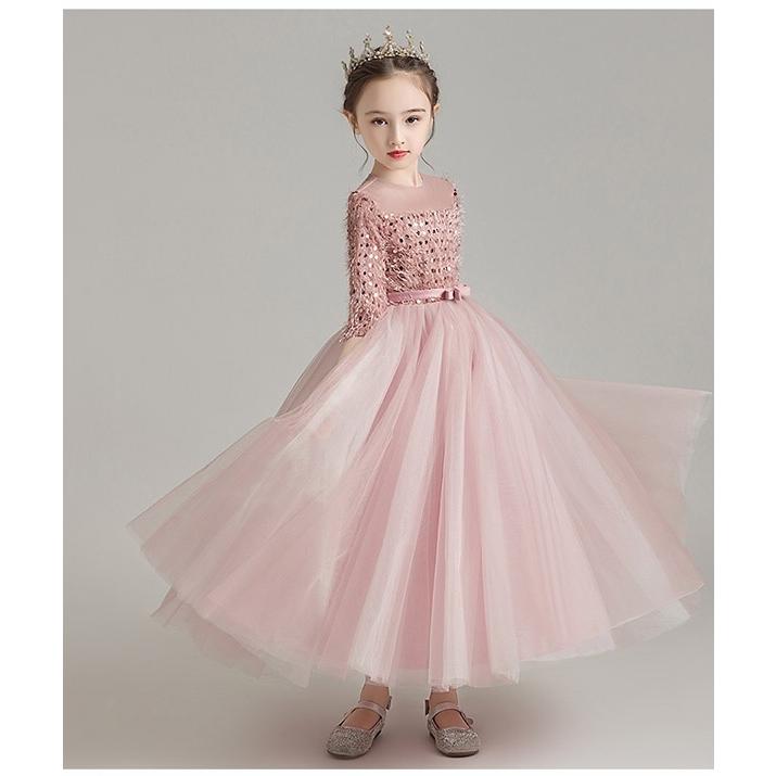 バーゲンで ピアノ発表会 ドレス 子供ドレス ワンピース フラワーガール ベールガール リングガール ロング丈 お姫様 結婚式 フォーマル ドレス サイズ 160 Www Gatorheatandair Com