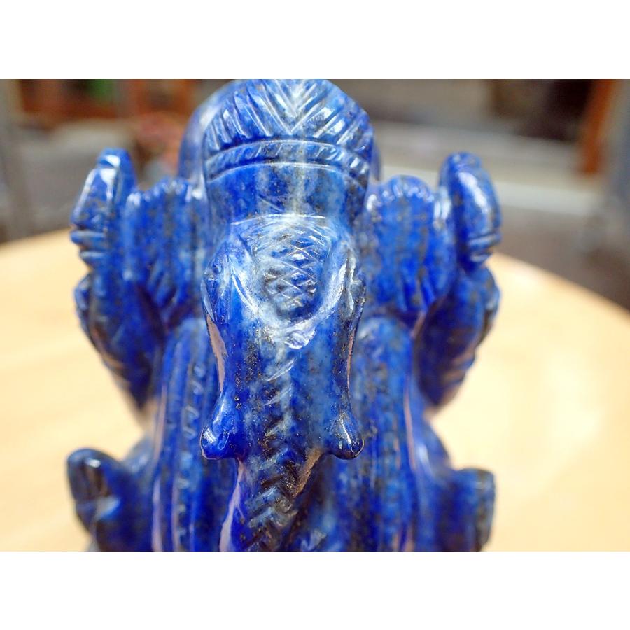 ガネーシャ ＿ラピスラズリ(400g)【天然石】インドの神様 : ganesha 
