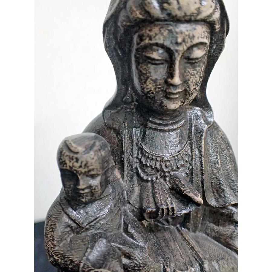 慈母観音＿香木彫り(1,497g)、仏像 仏像