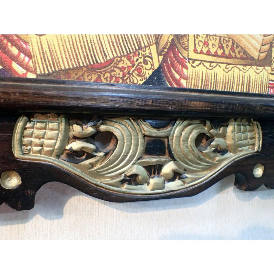 インドネシアの踊り子＿バリアート(絵画、額縁付)【アジアン雑貨】