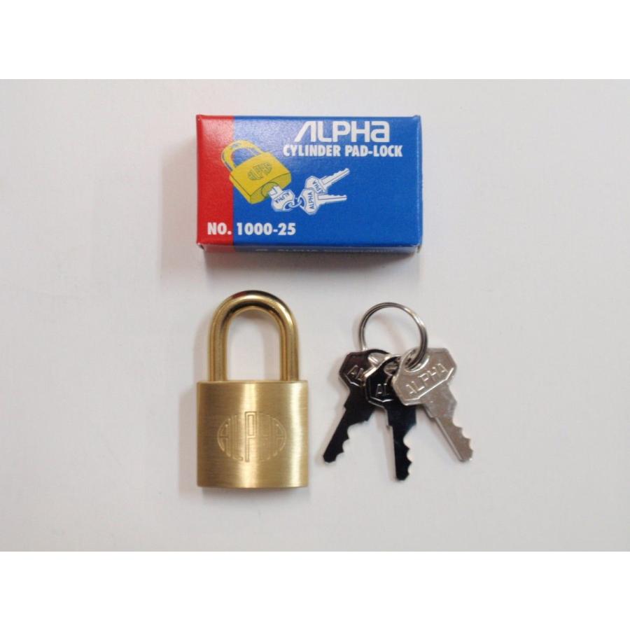ALPHA(アルファ）シリンダー南京錠 No.1000 25mm カギ違い : 港町