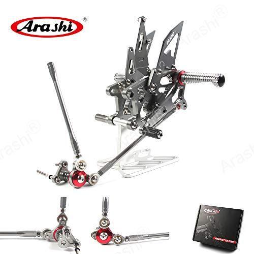 激安商品 Arashi CNC 調整可能 バックステップキット適合車種ホンダ CBR600RR (含むABS) 2009-2016 オートバイ用アクセサリー フットレスト フットペグ チタングレー