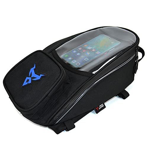 オートバイ磁気タンクバッグ/防水軽量バックパック/スリングバッグストラップマウント iPad/iPhone用 (最大7.1インチ) (ブルー)