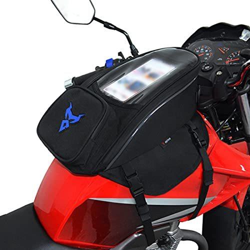 多様な オートバイ磁気タンクバッグ/防水軽量バックパック/スリングバッグストラップマウント iPad/iPhone用 (最大7.1インチ) (ブルー)