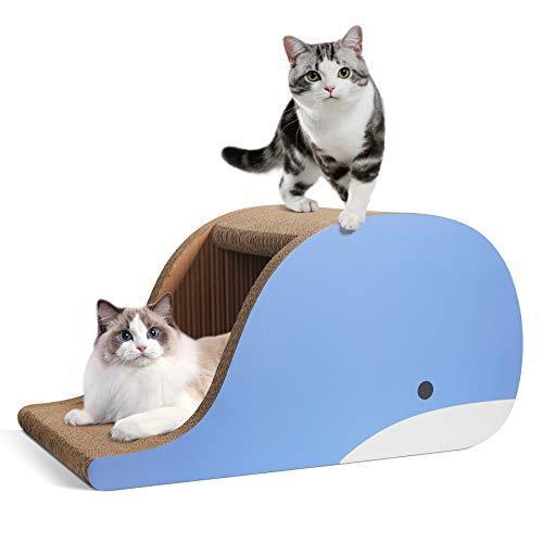 超目玉 Comsaf 猫 爪とぎ つめとぎ ダンボール 猫ハウス キャットハウス 鯨型 猫ベッド 強化ダンボール 60x31x31cm 幅x奥行 正規激安 Theculturewire Com