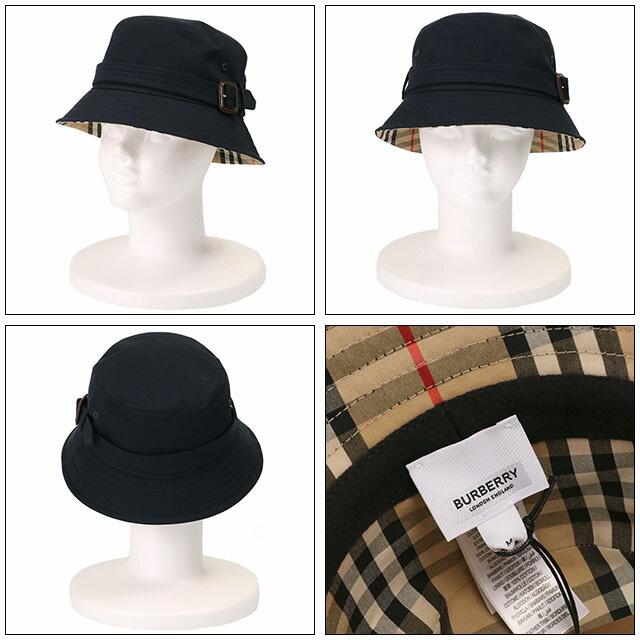 BURBERRY バケットハット L ネイビー/ホワイト