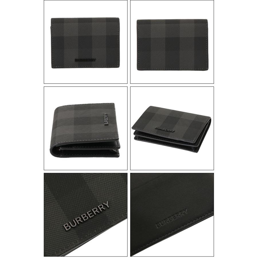 バーバリー／BURBERRY "FLINT・チェック＆レザー フォールディング カードケース"名刺入れ(チャコール) 8070204／CHARCOAL｜posecafe2｜03