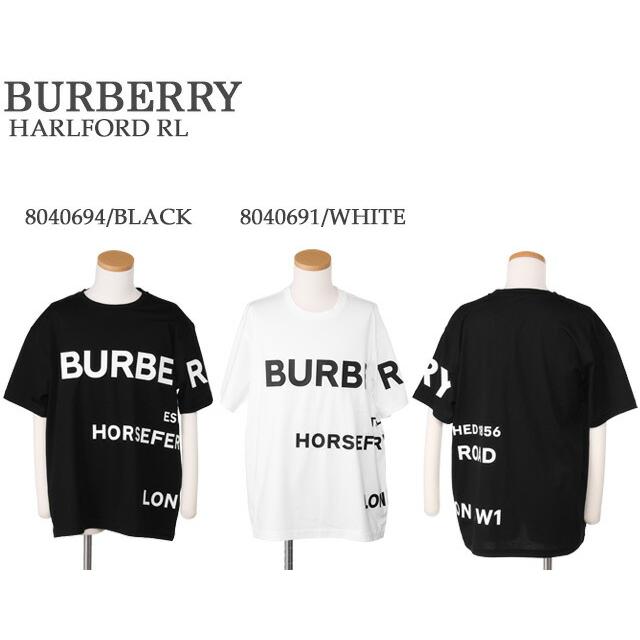 バーバリー／BURBERRY "HARLFORD RL"ホースフェリープリント コットン オーバーサイズ Tシャツ(ホワイト・ブラック) 8040691 A1464・WHITE／8040694 A6590｜posecafe2｜02