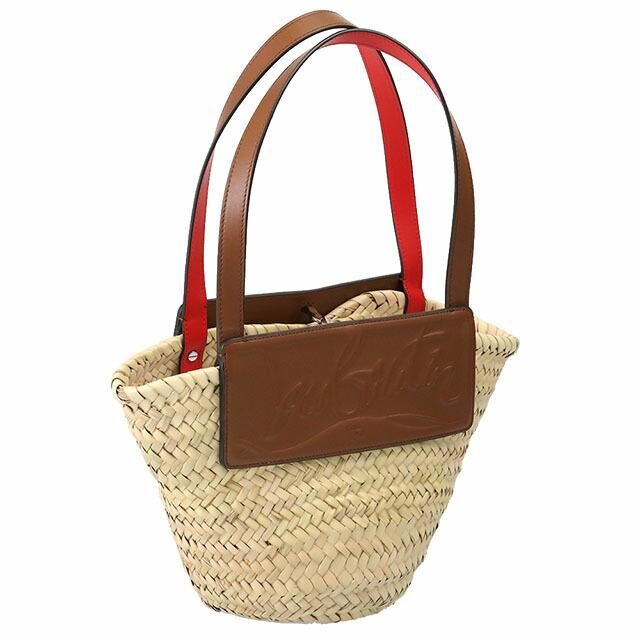美品】クリスチャンルブタン Loubishore ラージ ラフィア トート