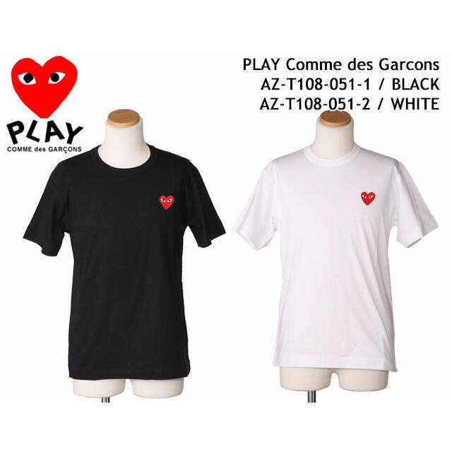 プレイ・コムデギャルソン／PLAY Comme des Garcons ハート刺繍ロゴ・半袖クルーネックTシャツ(ブラック・ホワイト) AZ-T108-051-1／AZ-T108-051-2｜posecafe2｜02