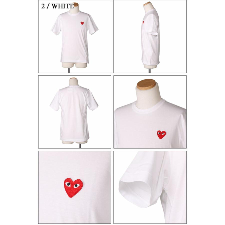 プレイ・コムデギャルソン／PLAY Comme des Garcons ハート刺繍ロゴ・半袖クルーネックTシャツ(ブラック・ホワイト) AZ-T108-051-1／AZ-T108-051-2｜posecafe2｜05