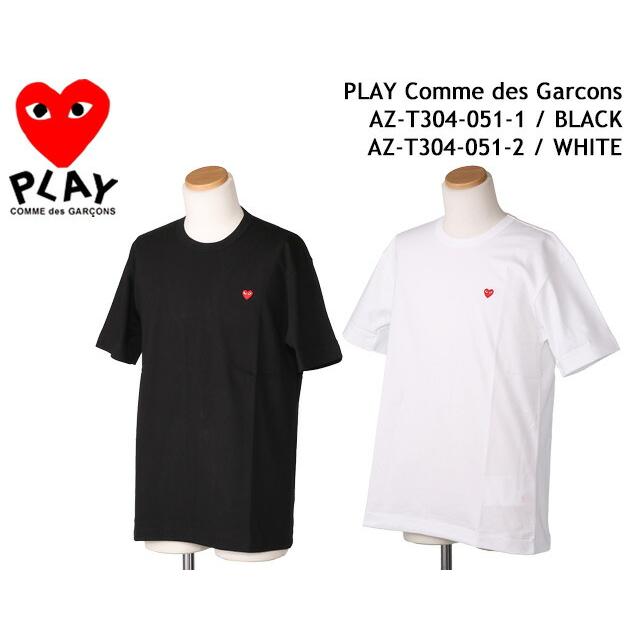 プレイ・コムデギャルソン／PLAY Comme des Garcons スモールハート刺繍ロゴ・半袖クルーネックTシャツ(ブラック・ホワイト) AZ-T304-051-1・AZ-T304-051-2・｜posecafe2｜02