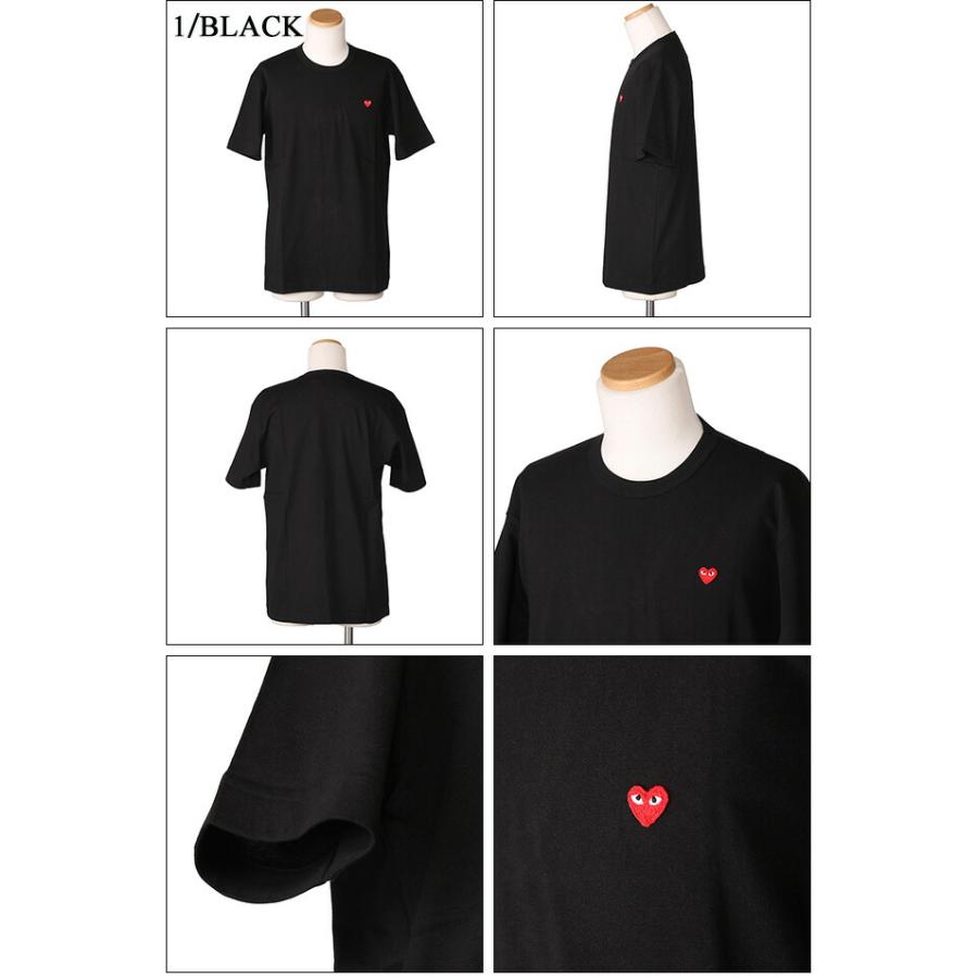 プレイ・コムデギャルソン／PLAY Comme des Garcons スモールハート刺繍ロゴ・半袖クルーネックTシャツ(ブラック・ホワイト) AZ-T304-051-1・AZ-T304-051-2・｜posecafe2｜03