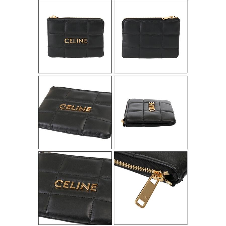 セリーヌ／CELINE　ロゴ入り　コイン＆カードポーチ・キーポーチ(ブラック) 10L15 3ETO 38NO／BLACK｜posecafe2｜03