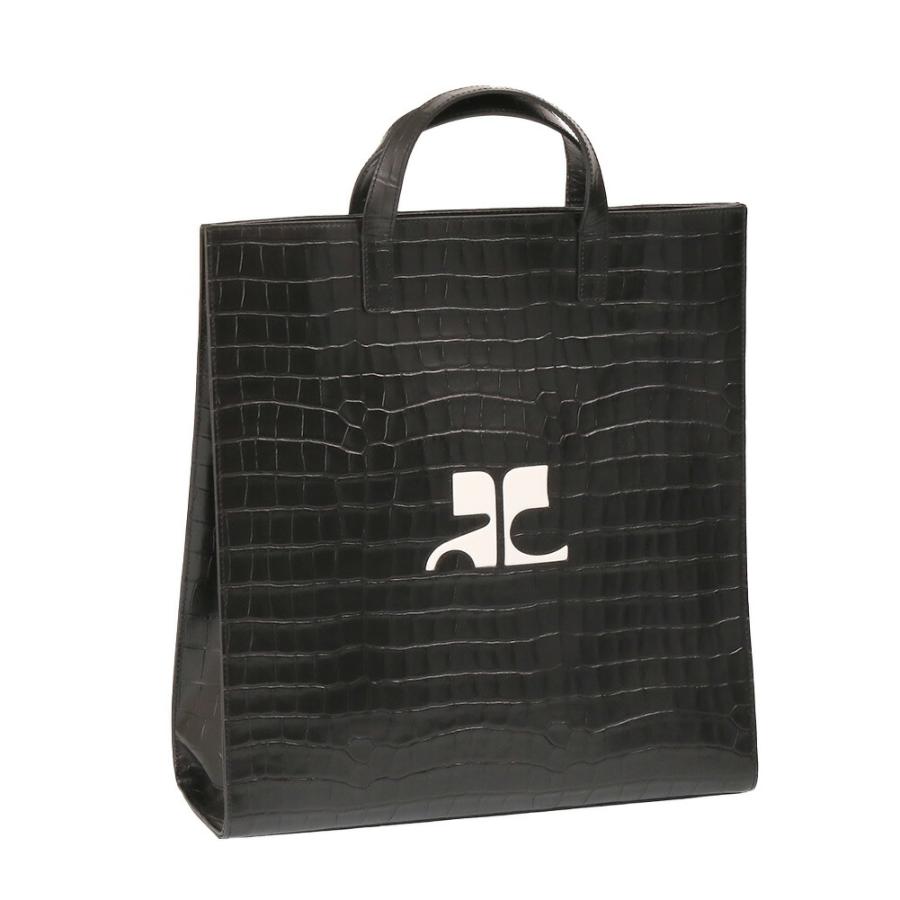 courrages クレージュハンドバッグ牛革クロコダイル型押し
