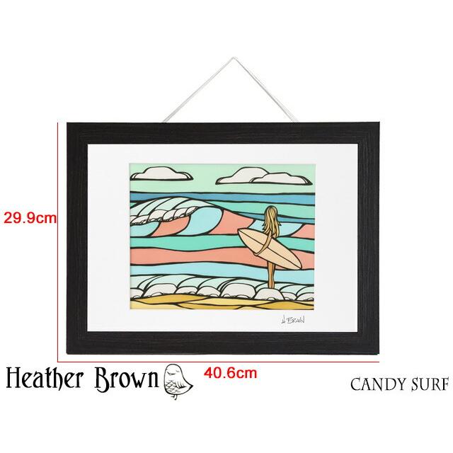 ヘザーブラウン／HEATHER BROWN "ART PRINT W35.6×H28.0cm・CANDY SURF・アートプリント・キャンディサーフ"Mサイズ横・サイン入り・絵画 HB9546P／CANDY S｜posecafe2｜02