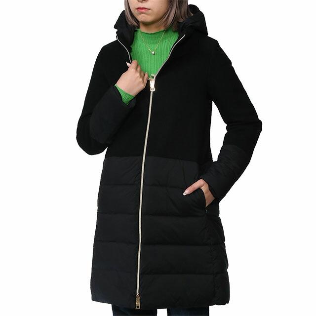 HERNO/ヘルノ/サイズ40/ダウンコート/ウール切替/フェザー/ブラック