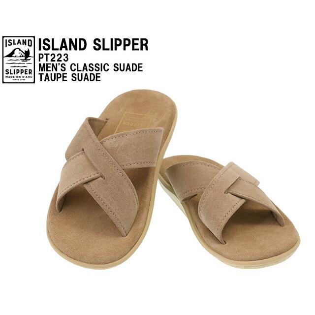 アイランドスリッパ／ISLAND SLIPPER "MEN'S CLASSIC SUADE／メンズクラシックスエード" クロスサンダル・ハワイ製ビーチサンダル(トープ・ベージュスエード｜posecafe2｜02