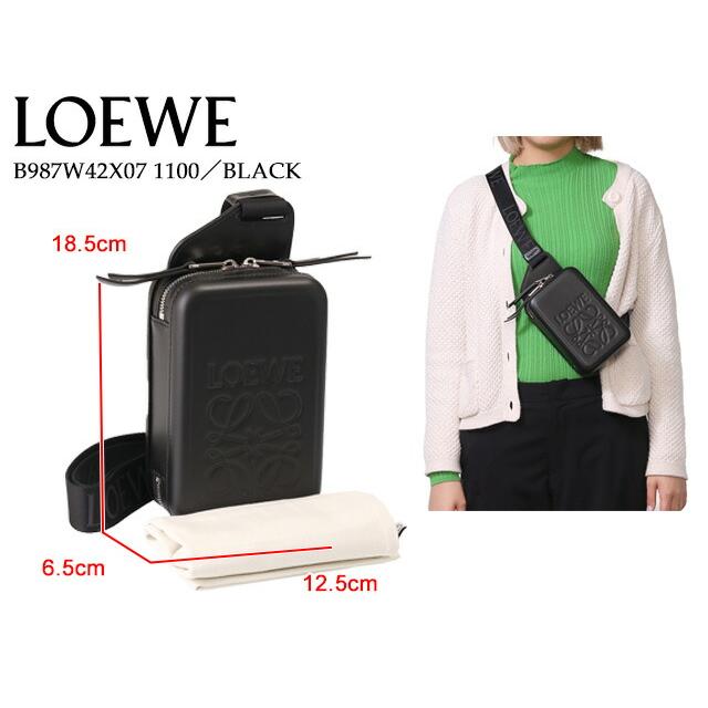 ロエベ／LOEWE "MOLDED SLING・モールデッド スリング(スムースカーフ)”クロスボディ・ベルトバッグ(ブラック) B987W42X07 1100／BLACK｜posecafe2｜02