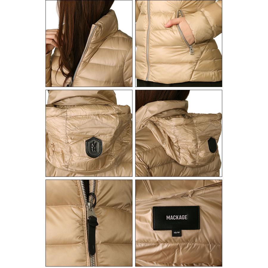 MACKAGE フード付きベージュダウンジャケット XS/TP
