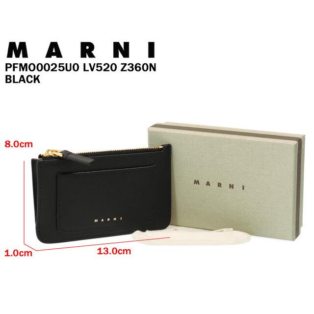 マルニ／MARNI ”ブラック サフィアーノレザー製 カードケース”コインケース・カードケース・キーポーチ(ブラック) PFMO0025U0  LV520 Z360N／BLACK