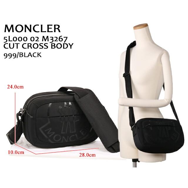 モンクレール／MONCLER "CUT CROSS BODY BAG・カットクロスボディーバッグ"　ロゴプリント・ボディバッグ・ウエストポーチ(ブラック) 5L00002 M3267 999／BL｜posecafe2｜02