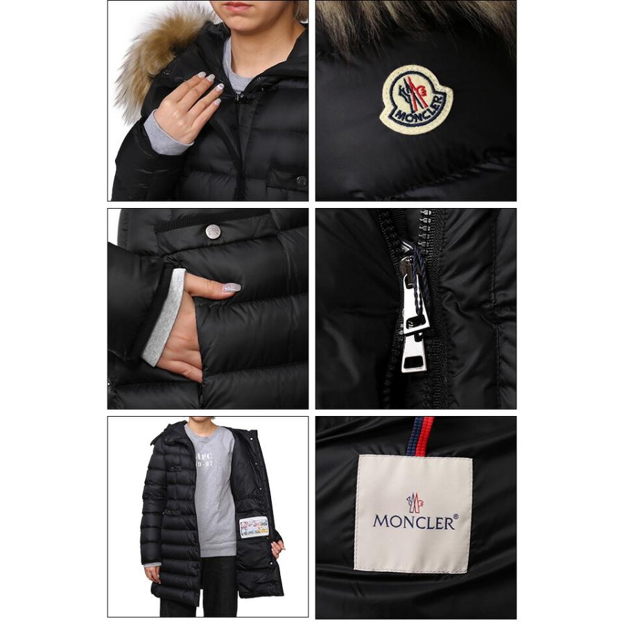 モンクレール／MONCLER "HIRMA FUR・イルマファー ロングダウンジャケット"レディース ファー&フード付きナイロン ミドル丈ダウンコート(ブラック) 1C00037｜posecafe2｜03