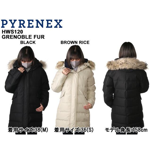 ピレネックス／PYRENEX "GRENOBLE FUR INT’L・グルノーブル"ファー＆フード付き・レディースロングダウンジャケット(ブラック・ベージュ) HWS120 HWS020 20｜posecafe2｜02