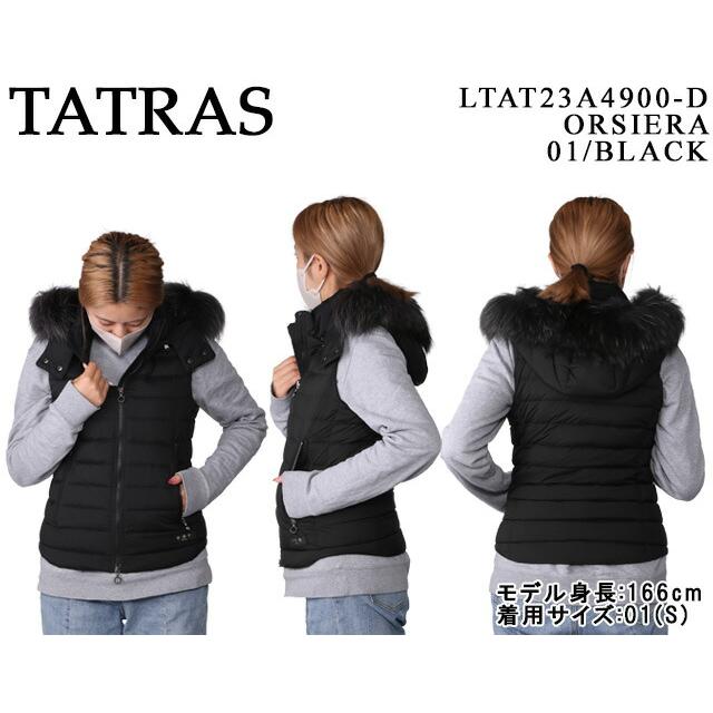 タトラス／TATRAS "ORSIERA・オルシエラ" レディース・フード＆ファー付き・マットナイロンダウンベスト(ブラック) LTAT23A4900-D 01・BLACK｜posecafe2｜02