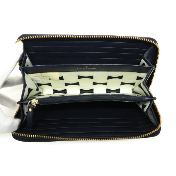 ケイトスペード Kate Spade 長財布 ラウンドファスナー レザー バイ  