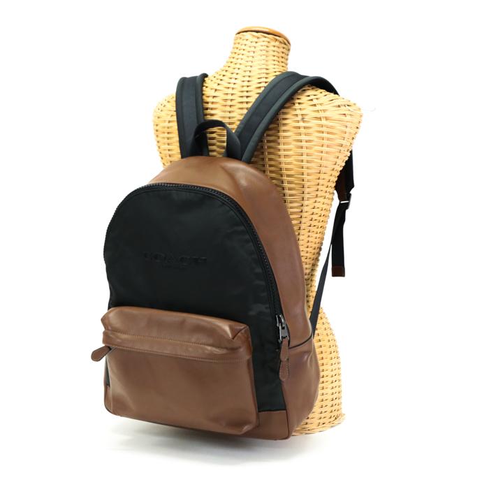 コーチ COACH チャールズ バックパック レザー ナイロン バイカラー 