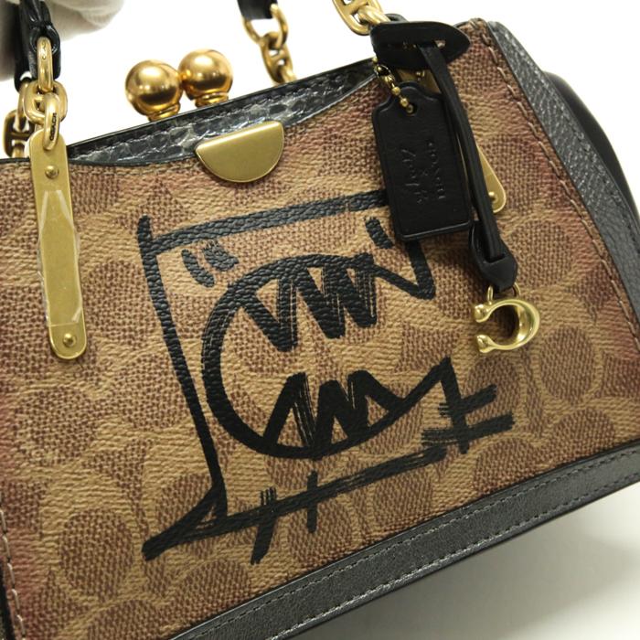 コーチ COACH ミニ ハンドバッグ パイソン型押しレザー シグネチャー 