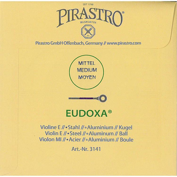 PIRASTRO EUDOXA バイオリン弦 【1/2サイズ】 PIRASTRO Eudoxa オイドクサバイオリン弦 1E アルミ巻(3141・3148