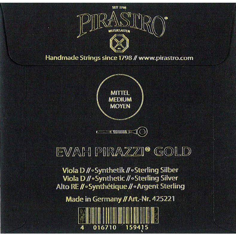 Vn エヴァピラッツィゴールド Evah Pirazzi Gold 4/4　2本 Evah Pirazzi Gold】エヴァピラッツィ ゴールド ビオラ弦 2D（4252
