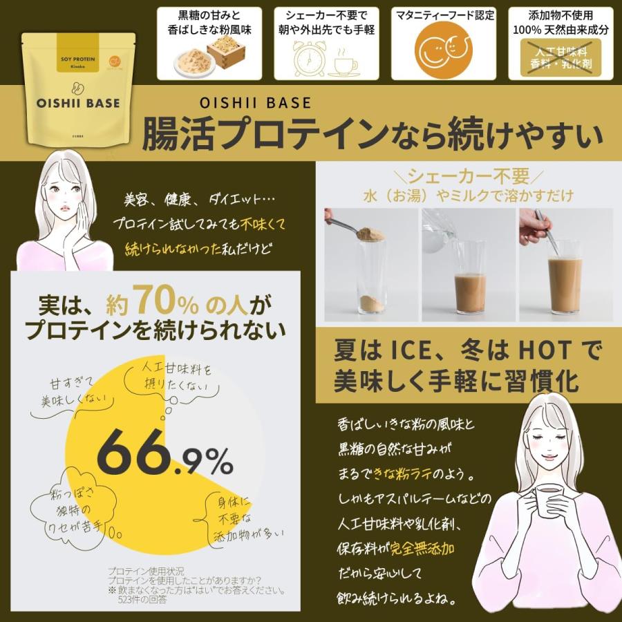 OISHII BASE リ・ダーマラボ 腸活プロテイン 500g : PositivoRegalo
