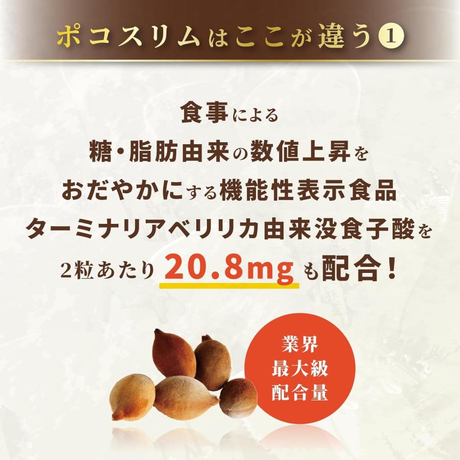 ポコスリム (60日分/120粒) 糖と脂肪の吸収を抑える ターミナリアべ