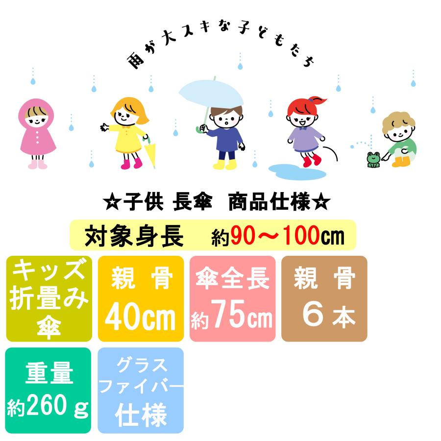 傘 キッズ 子供傘 親骨 40ｃｍ グラスファイバー 仕様 透明窓 2面付き 安全ろくろ 手開き 対象身長 90〜100ｃｍ 【 初めての傘 新幹線 電車 デザイン 】雨 梅雨 | CRUX | 01