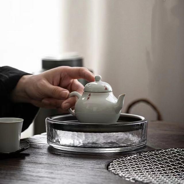 耐熱硝子 茶盤 茶こぼし ガラス 建水 けんすい 水盂 茶承 トレイ