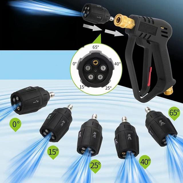 ケルヒャーに対応 5in1ノズル 5段階高圧洗浄機ノズル 1/4インチ