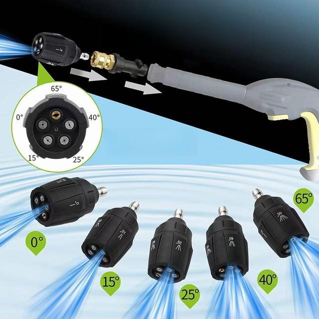 ケルヒャーに対応 5in1ノズル 5段階高圧洗浄機ノズル 1/4インチ