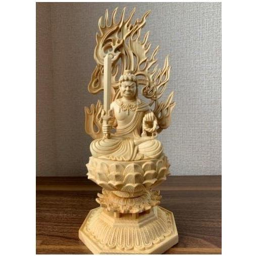 美術品 極上品 不動明王仏像 仏教工芸品 木彫仏教 精密彫刻 不動明王