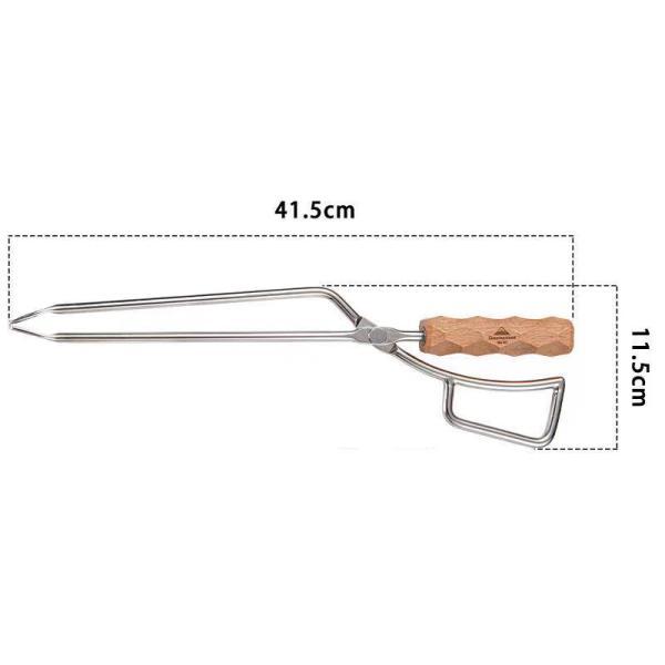 焚火用 薪鋏 ステンレス グリップ火ばさみ 炭ばさみ 柴はさみ キャンプ｜possfast-1｜03