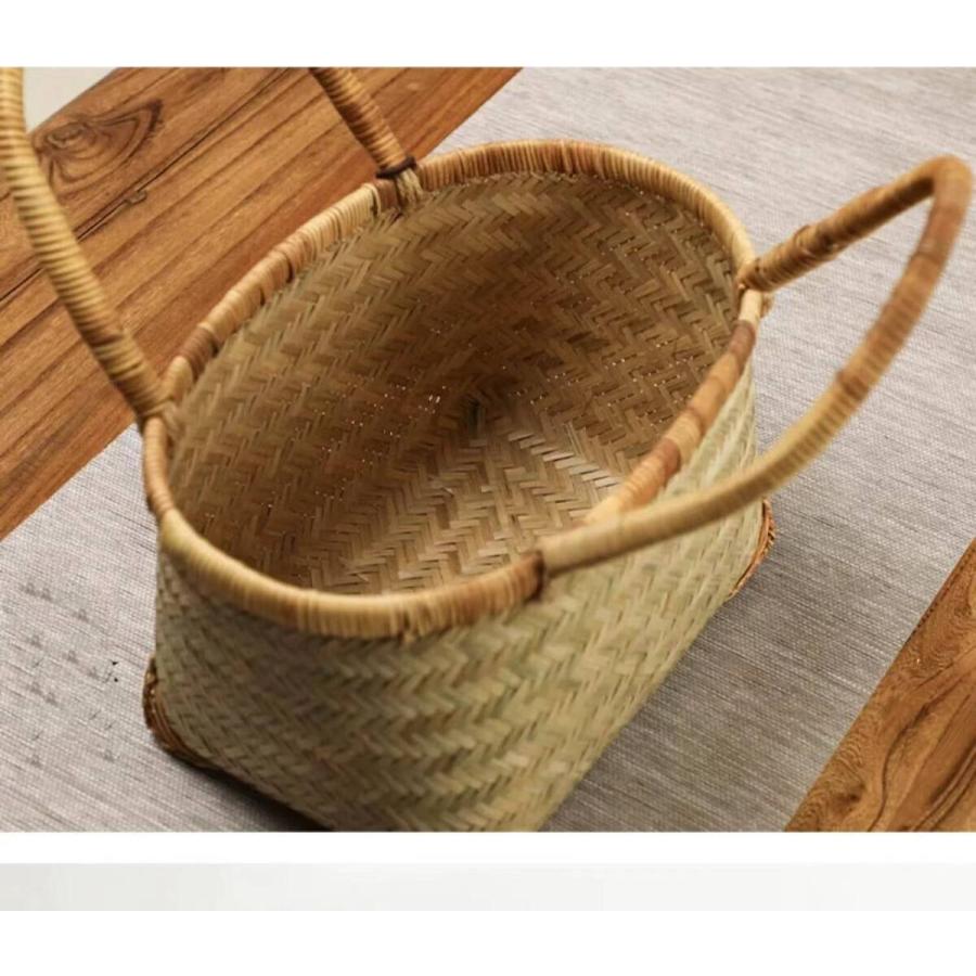 新品 ★自然竹編み上げ カゴバック 手作りバスケットお洒落買い物カゴ　収納バッグ 竹編み上げカゴバック 手作りバスケット お洒落買い物カゴ 収納バッグ