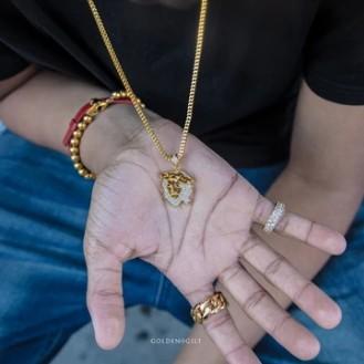 金色メダル クールスW.D. GOD BLOOD ネックレス カシケイ ネックレス ダイヤ ダイヤモンド 0.25ct アダマス