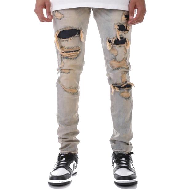 ケーディーエヌケー デニム KDNK DENIM WRECK STRETCH BLUE / ブルー 